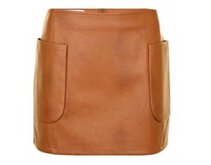 Shopping : Mini-jupe droite cognac 