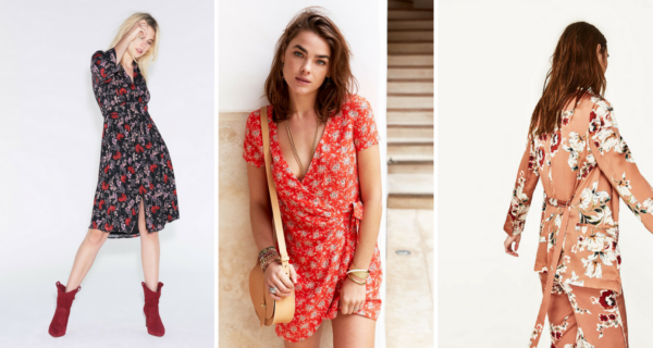 Robe à fleurs avce imprimés