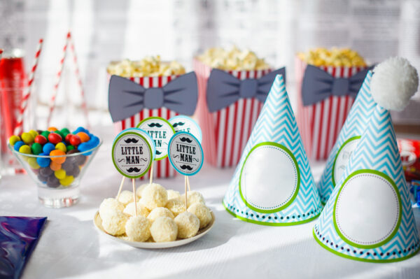 Prepared birthday table with beautiful decorations