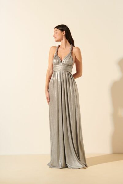 robe maxi argentée